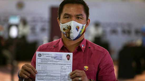 Pacquiao files bid for presidency as Philippine race heats. Image credit - Fox News