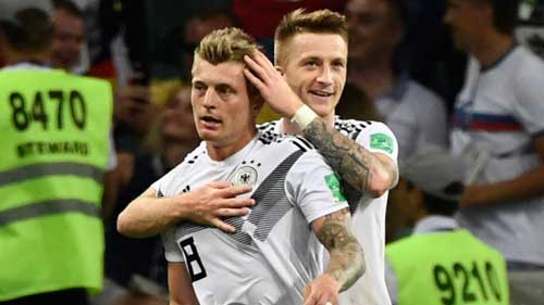 Toni Kroos and Marco Reus spared Germany's World Cup blushes with goals in the second half to seal a 2-1 win over Sweden. Photo credit - skysports