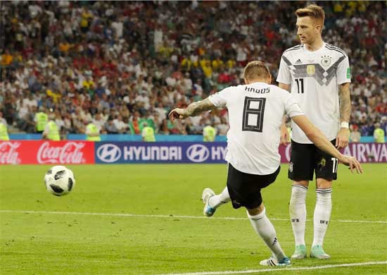 Tony Kroos produces a moment of sheer brilliance as he bends home the winner for Germany in the final minute of stoppage time.
